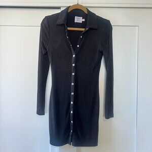 Princess Polly Elody Long Sleeve Mini Dress in Black